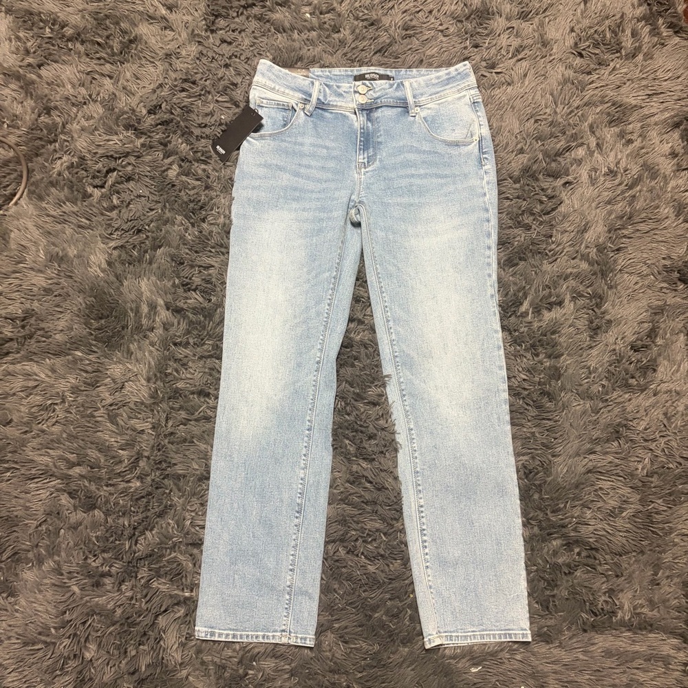 Hudson revolve Jeans Women slim trendy Straight Leg in Soft Blue size 8(31) NWT